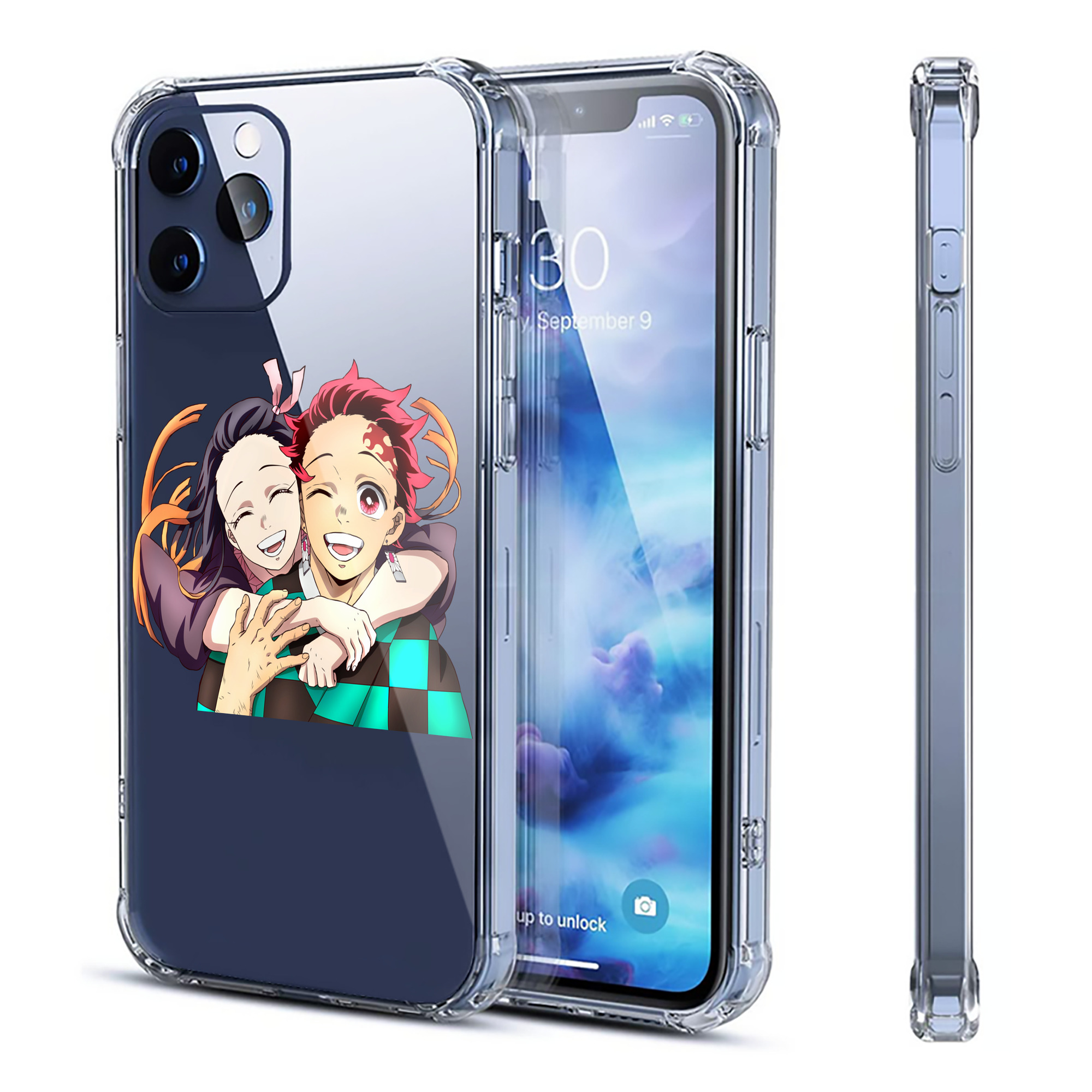 （画像用） 鬼滅の刃（きめつのやいば）竈門 禰󠄀豆子／かまど ねずこ Kamado Nezuko 【iPhone 12シリーズ対応】透明スマホケース（クリアソフトケース）